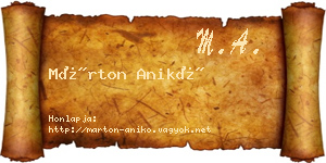 Márton Anikó névjegykártya