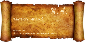 Márton Anikó névjegykártya