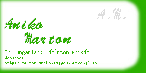 aniko marton business card